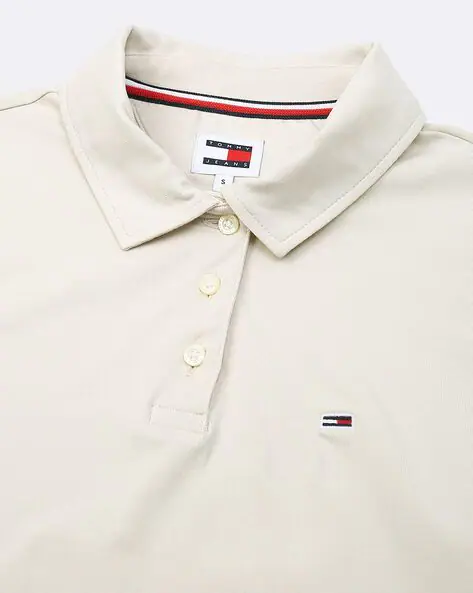 Tommy Hilfiger Beige Classic Cotton Polo T-Shirt